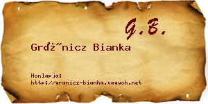 Gránicz Bianka névjegykártya